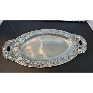 Arthur Court 1988 Aluminum Apple Motif Oval Serving Tray